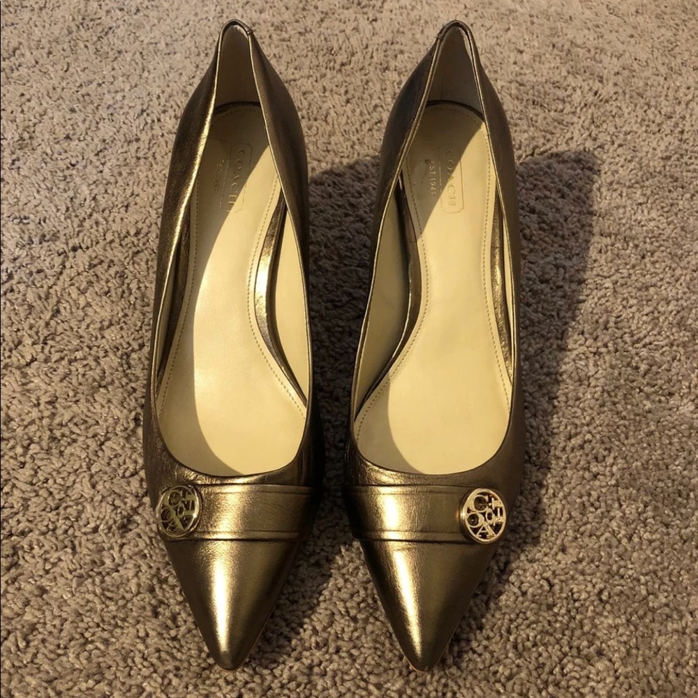 Coach Bronze Heels 8.5
